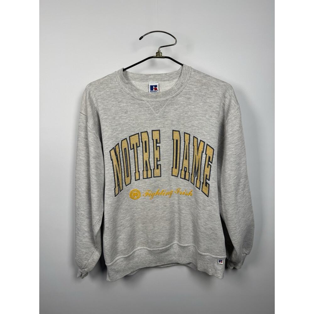 Vintage 90’s Notre Dame University Russell Athletic Sweatshirt Large 22.5x27